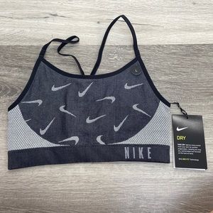 NWT Nike Girls L Gray and Black Sports Bra